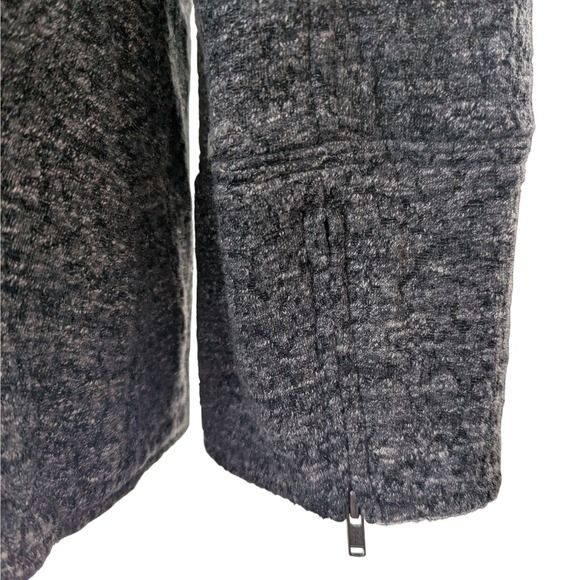 Eileen Fisher Terrazzo Open Front Jacket Large Gray Zip Cuff Draped - Picture 4 of 7